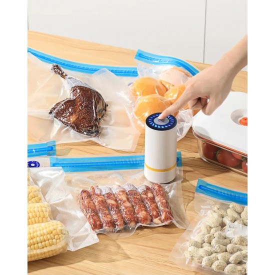 Rechargeable Mini Vacuum Machine (1 Pack of 10 16x22cm Special Vacuum Bags as a Gift)