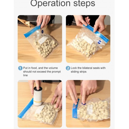 Rechargeable Mini Vacuum Machine (1 Pack of 10 16x22cm Special Vacuum Bags as a Gift)