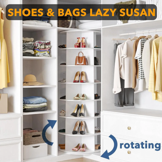 7 Layer 360° Rotating Shoe&Bag Rack