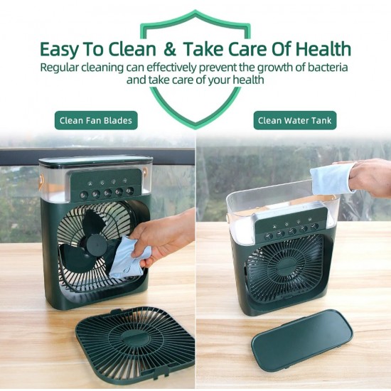 Air Cooler Ice Air Blower Led Light Usb Portable Fan