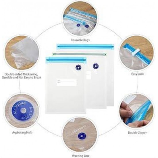 10 Pack Vacuum Machine Bags (16x22cm)