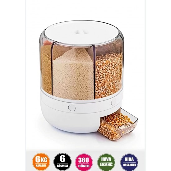 360° Rotatable 6 Compartment Food/Legumes Organizer