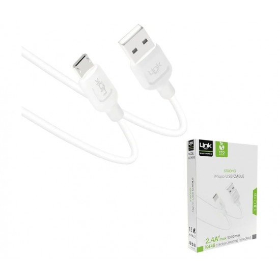 Linktech K448 Strong Micro USB Data/ Charge Cable 1mt 2.4A