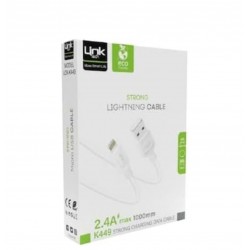 Linktech K449 Strong Lightnıng USB Data/Charge Cable 1mt 2.4A 
