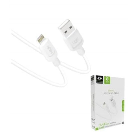 Linktech K449 Strong Lightnıng USB Data/Charge Cable 1mt 2.4A 
