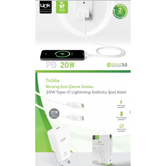 LinkTech T456e Eco PD20W Type-C to Lightning Cable Charger