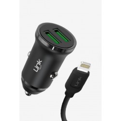 Linktech C482 Eco-Friendly 12W Lightning Cable Car Charger