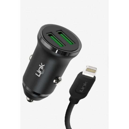 Linktech C482 Eco-Friendly 12W Lightning Cable Car Charger