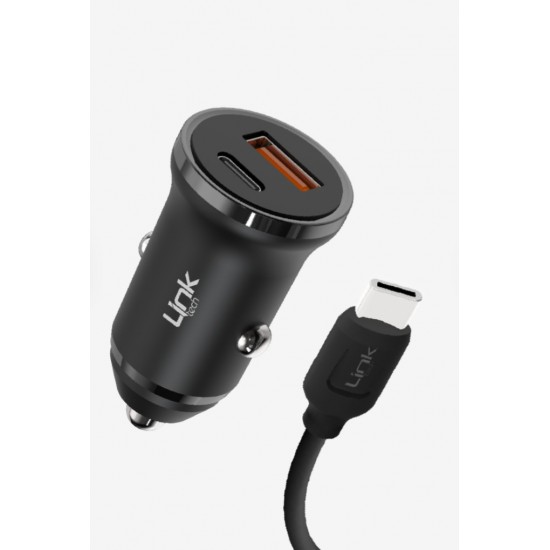 Linktech C486 Eco-Friendly Dual PD 20W USB-C Wired Car Charger
