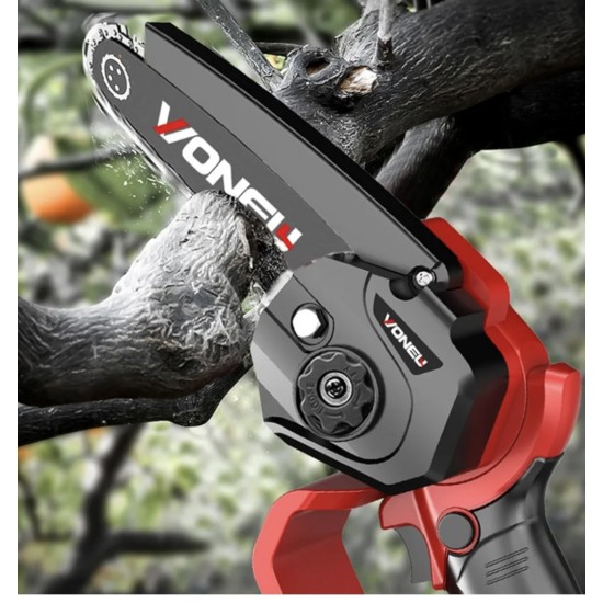 6 Inch Rechargeable Pruning Saw with 3000mah Double Battery and Three Chains