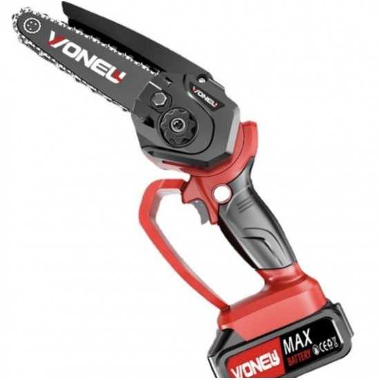 6 Inch Rechargeable Pruning Saw with 3000mah Double Battery and Three Chains