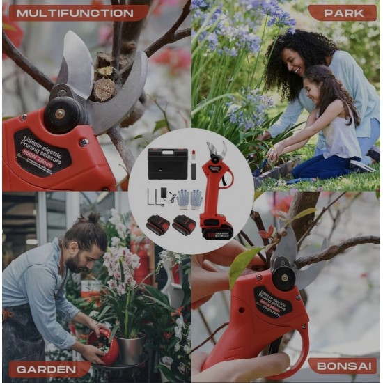 Professional Rechargeable 25mm Pruning Shears with 1300mah Dual Battery
