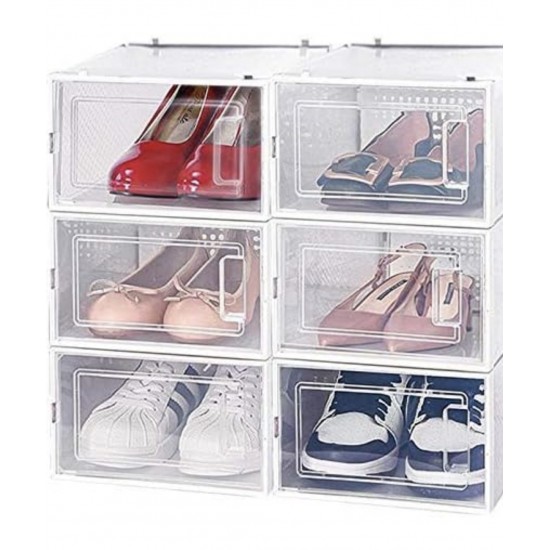 6-Piece Transparent Plastic Shoe Rack