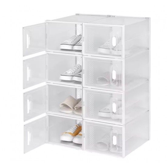 6-Piece Transparent Plastic Shoe Rack