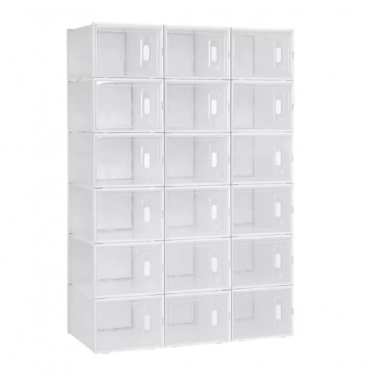 6-Piece Transparent Plastic Shoe Rack