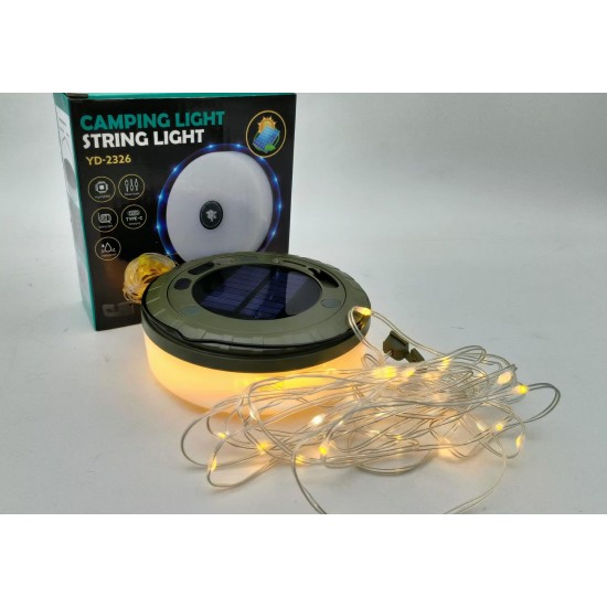 Easy Fold 10 Meter Solar Camping String Lights