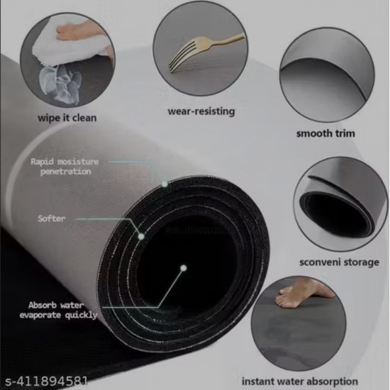 DryStep Max™ | Ultra Absorbent Non-Slip Mat Set (2-Pack) (120x40cm ve 60×40cm)