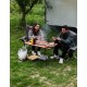 Foldable Portable Handmade Picnic and Camping Table with Barbecue Grill