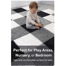 SoftGrid Puzzle Plush Carpet (1 Pack 12 pcs~ 1 m²)