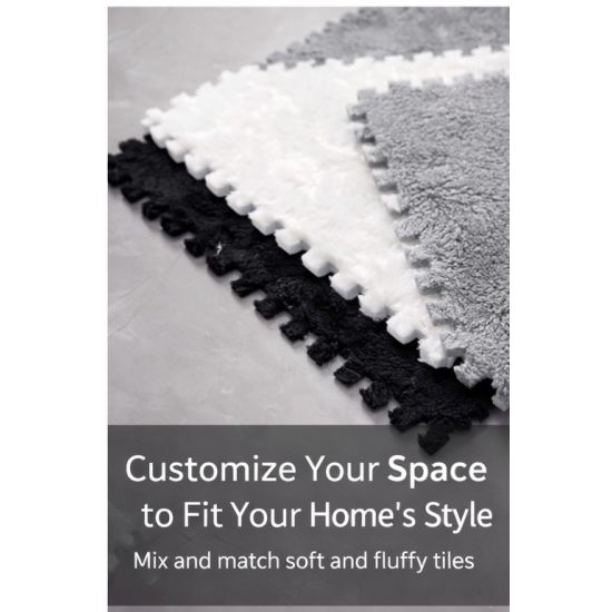 SoftGrid Puzzle Plush Carpet (1 Pack 12 pcs~ 1 m²)