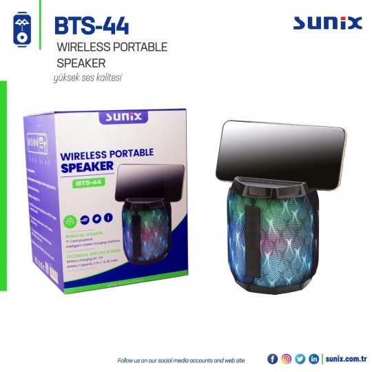 Sunix Taşınabilir Telefon Standlı Bluetooth Hoparlör BTS - 44
