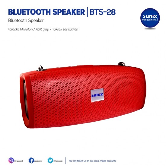 Sunix BTS28 Bluetooth Wireless Hoparlör + Mikrofon