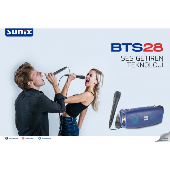 Sunix BTS28 Bluetooth Wireless Hoparlör + Mikrofon