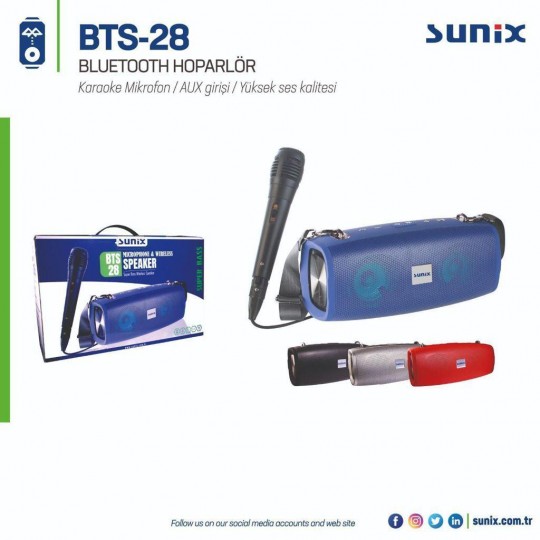 Sunix BTS28 Bluetooth Wireless Hoparlör + Mikrofon