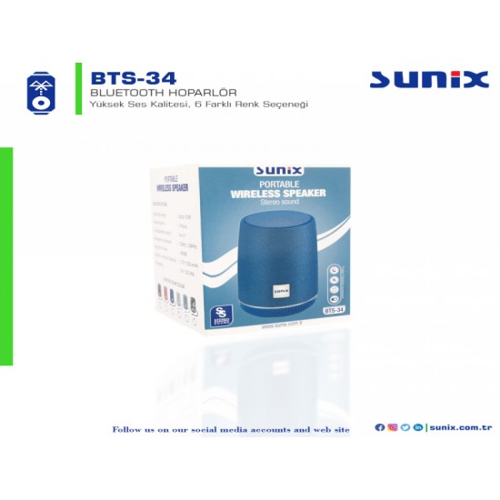 Sunix BTS34 Bluetooth Hoparlör