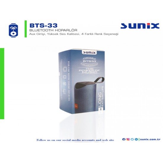 Sunix BTS33 Bluetooth Ses Bombası 