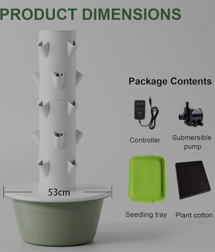 GreenTower Smart Vegetable Growing Tower (5 Layers) (105x53cm)