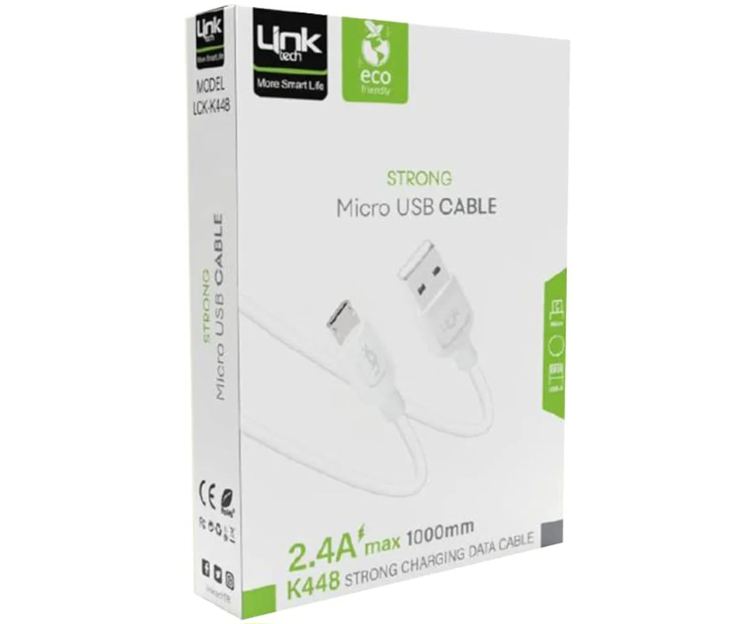 Linktech K448 Strong Micro USB Data/ Charge Cable 1mt 2.4A